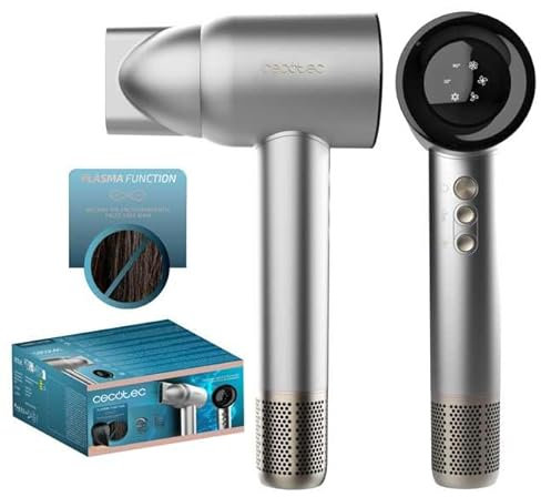 Cecotec Secador de Pelo IoniCare RockStar Nano IonTech Aluminum, Secador Con Plasma, 110000 Rpm, Pantalla, Control Inteligente Del Calor, 3 Temperaturas, Función Memoria
