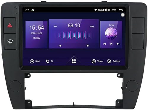 HYNMSM Receptor FM BT Android 12.0 Radio estéreo para automóvil para VW Passat B5 2000-2005, Radio 2 Din Navegación GPS Reproductor de video multimedia con pantalla táctil de 9 '' con 4G 5G Wifi SWC