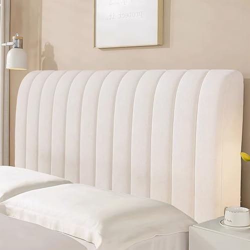 XYUERU Bett Kopfteil Bezug,Staubdichte Kopfteil Hussen,All-Inclusive | Kopfteilbezug Dehnbare Kopfteilbezug Bett,Haus Dekoration Abdeckung,für Einzelbett Kopfteile(White,63inch/160cm)
