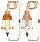 2 Stück Hanfseil Lampe Hängelampe Kit mit Stecker, E26/E27 Lampenkabel Lampenfassung mit Schalter, 500CM Kabel Fassung mit Blumen Form Lampenschirme, Pendelleuchte mit Stecker, Keine Glühbirne