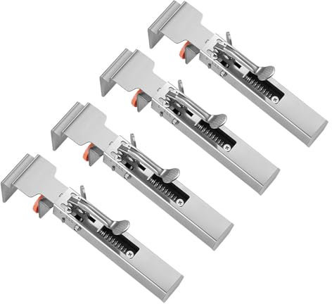 Pince de fixation de tiroir réglable, pince de façade de tiroir en acier inoxydable pour l'installation d'armoires, gabarit de quincaillerie d'armoire pour outils d'installation (4PCS)