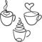 Qianyu 3 piezas de decoración de pared de taza de café, arte de pared de metal, vintage, negro, autoadhesivo, extraíble, accesorios de alambre para colgar en casa, oficina, cocina, restaurante