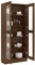 Gecheer Bücherschrank Vitrinenschrank Highboard Braun Eichen-Optik 82,5x30,5x185,5 cm