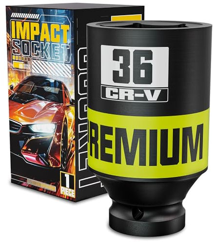 1/2 Drive Impact Socket, 36mm Deep Socket, Metric, 6 Point, CR-V, Perfect for Home, Mechanic and Repair Project