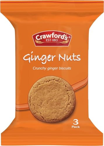 Crawfords Biscuit Portion Mini Packs | Perfect for On-The-Go Snacking, Office, Travel | Ginger Nuts Flavour - 20 Packs (3 Biscuits In Each Pack)