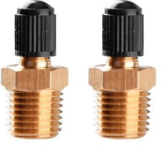 Tabanzhe Brass Air Inflator Adapter-2PCS 1/4 NPT (M) to Standard Valve for Schrader (M) Tire Inflator Connectors for Auto Tyre Valve Adapter Presta Air Compressor Air Hose Nozzle Adapters
