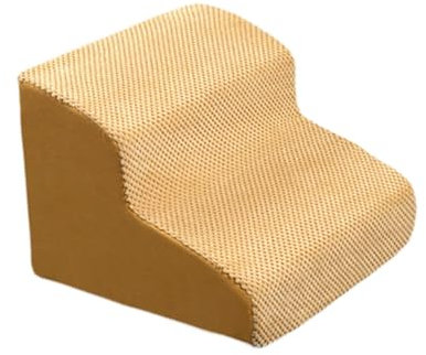 AWHAO Escalier pour Chien à 2 Marches, Rampe Respirant et Lavable pour Animaux,40 x 40x 30 cm, Veste Amovible et Lavable, Marche Pied en Éponge à Haute Densité pour Chien Chat, Jaune