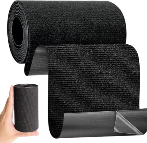 RANJIMA Nylon Flicken Selbstklebend, 10cmx 2m Gewebe-Reparaturband Selbstklebender Stoff Waschbar & Wasserdicht Schwarz Textilklebeband für Risse oder Löcher in Stoff Daunenjacke Sofas Autositze Zelte