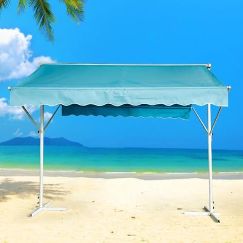 Tenda da garage a manovella, retrattile, con manovella manuale, design estensibile per terrazze, giardini, prati, facile da installare e utilizzare