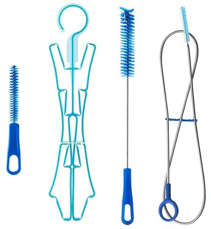 Hydratation Blasenbeutel Reinigungswerkzeuge Kit, Wasserblasenreiniger -Set enthält 3 Verschiedene Bürsten und zusammenklappbare Blasenrahmen für Wasserreservoir -Lagerbeutel -Rucksackflaschen