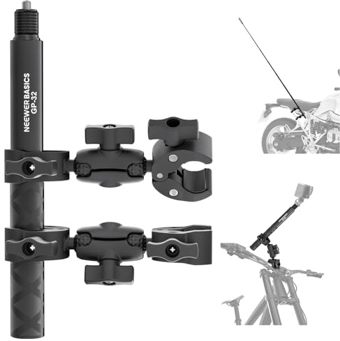 NEEWER Basics Motorcycle Bike Mount Accessories Kit, Invisible Selfie Stick Bicycle Handlebar Clamp Holder Compatible with Insta360 DJI OSMO 360 Pocket 3 Action Cameras for POV Video Recording, GP-32