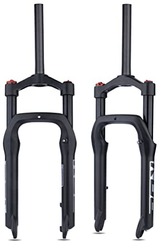 20 Pollici Forcella Ad Aria per Bicicletta Pneumatico Fat 4.0 Corsa 100 mm Mozzo 135 mm Tubo Dritto 1-1/8 Blocco Manuale Forcella per Bici Elettriche da Neve E Spiaggia Attacco QR 9 mm