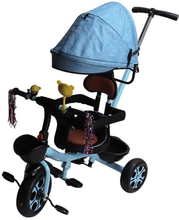 Yechiry Kinderdreirad mit Anti-Kipp-Technologie, Bequem Gepolsterter Sitz, Kleinkind-Dreirad, Vorderrad-Korb-Hinterrad-Bremssystem-Dreirad, Ideal für Im Freien, Fahrspaß
