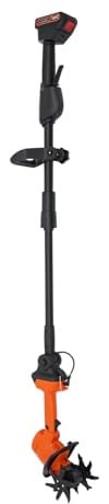 Kabelloser Bodenfräser 21V Akku, 550W Motorhacke mit 65Mn Klingen, Frästiefe & Breite 10cm, Sicherheitsschutz, Leichtgewicht Gartenfräse für Graben Jäten Auflockern von Boden in Garten Gewächshaus