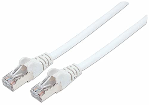 Intellinet Network Patch Cable, Cat7 Cable/Cat6A Plugs, 2m, White, Copper, S/FTP, LSOH / LSZH, PVC, RJ45, Gold Plated Contacts, Snagless, Booted, Polybag