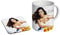 Cote de Pablo Keramik-Kaffeetasse + Untersetzer, Geschenk-Set