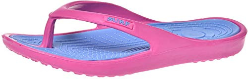 Ladies Surf Toe Post Flip Flop Fuschia Blue UK4