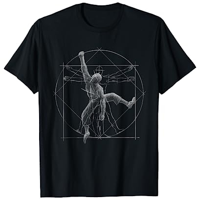 Freeclimber Vitruvianischer Mensch Klettern Bouldern T-Shirt
