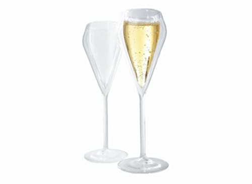 VB VIN BOUQUET 1 Copas de Cava de Doble Pared, Acero Inoxidable, Transparente