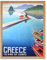 Wee Blue Coo Travel Island Corfu Greece Boats Pier Art Print Framed Poster Wall Decor Kunstdruck Poster Wand-Dekor-12X16 Zoll