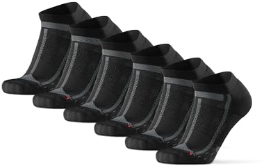 DANISH ENDURANCE Kurze Laufsocken, 3 & 5 Paar Sommer Sportsocken, Schweißableitend, Unisex, für Damen & Herren, Schwarz/Grau, 39-42