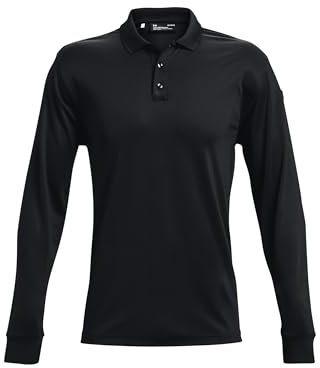Under Armour Men's Tac Performance Polo LS 2.0, Long-Sleeved Polo Shirt with 4-Way Stretch Construction, Breathable and Fast-Drying Men's Polo Top Black