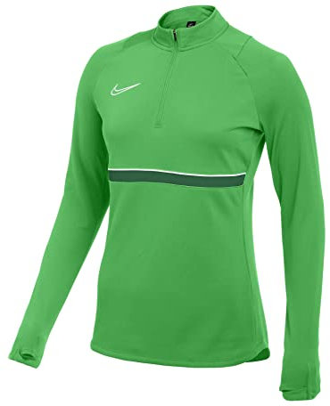 Nike Academy 21 Drill Top - Felpa da Donna, Donna, CV2653-362, Lt Green Spark/White/Pine Green/White, L