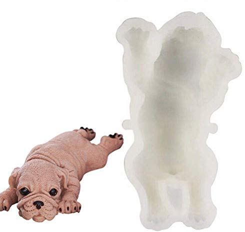 Lintat Dog Silicone Mould, Cute 3D Ice Cream Cake Decoration Mould, DIY Baking Tools Mousse Chocolate Jelly Fondant