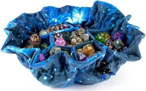 Fanroll - Velvet Compartment Dice Bag with Pockets - Galaxy