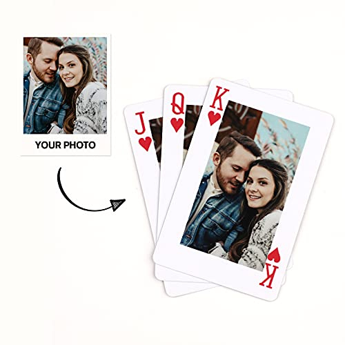 OMG! GIFTS Personalisierte Pokerkarten mit Foto & Text Anzahl Plastik Wasserdicht Spielkarten mit Bedrucken Bild Kartenspiel mit Erwachsene Familie Freund Kinder Casino