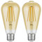 ledscom.de 2 Stück E27 LED Leuchtmittel, ST64, extra warmweiß (2500 K), 7,2 W, 814lm, 3-Stufen-Dimmer, goldfarben