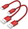 CLEEFUN Câble USB C Court 30cm Lot de 2, Cable Chargeur Résistant pour Samsung Galaxy S10 S9 S20 S21 Plus, A12 A13 A50 A51 A52 A52s A53, Cable de Charge Rapide 3A USB A vers USB C fil en Nylon Tressé