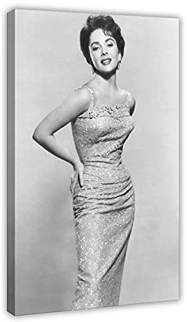 Vintage-Poster Elizabeth Taylor 31, Leinwandposter, Schlafzimmer, Dekoration, Sportlandschaft, Büro, Raumdekoration, Geschenk, 60 x 90 cm, Rahmen:
