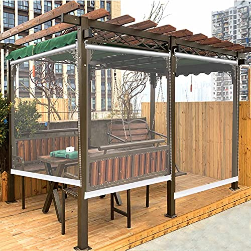 JLXJ Rollos PVC Großer Wasserdichter Rollo Transparent für Außenfenster Pergola, PVC-Trennwände Aufrollen Jalousien, 95/115/135/155cm Breit (Color : W×H, Size : 95×200cm(37.4×78.7))