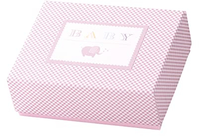 Rössler Papier 13431928100 - Geschenkschachtel Baby Girl, rosa, rechteckig 190 x 140 x 60 mm, Geburt und Taufe, 1 Stück
