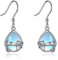 YFN Sterling Silber Katze Ohrringe Mondstein Dangle Ohrringe Schmuck für Frauen Teen Girls