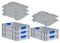 PROREGAL SuperSparSet 5x Eurobox NextGen Color mit Auflagedeckel & Schiebeschnappverschlüsse, HxBxT 12x40x60cm, 23L, Griffe blau geschlossen, Glatter Boden, Eurobehälter Transportbox Transportbehälter