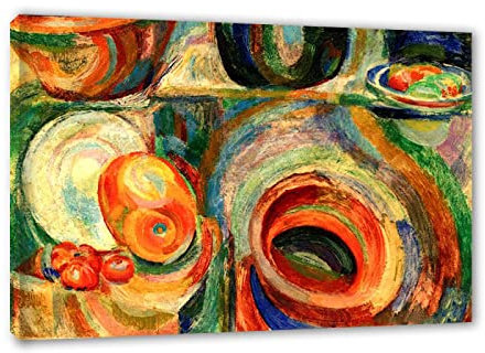 IKYE Gerahmt. Sonia Delaunay-Terk Reproduktion berühmter Gemälde. berühmten Gemälden auf Leinwand, Wandkunstdruck. Wohnzimmerdekorbilder (Stillleben) 30 x 45 cm (11,8 x 17,7 Zoll) gerahmt