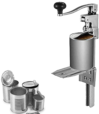 21x47x10cm Apriscatole Manuale per Impieghi Gravosi con Lama e Ingranaggio, Morsetto da Banco Apriscatole in Acciaio Inossidabile per Cucina Ristorante