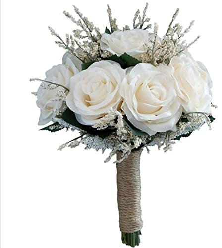HXSCOO Rosen Brautstrauß Hochzeitstag Braut Blumenstrauß for Brautjungfern Blumenstrauß