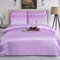 XXR SATIN SILK COMPLETE BEDDING SET DUVET COVER FITTED SHEET 4 PILLOW CASES 6 Pcs (Lilac, Double)