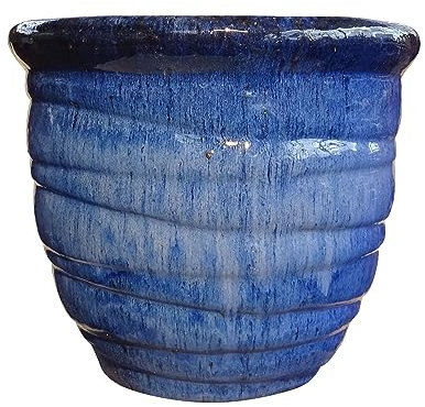 TucanoHamburg Blumentopf, Modell Snail blau 35x31cm, frostfest