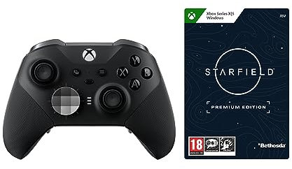 Xbox Manette Elite Series 2 Sans Fil - Noir + Starfield Premium Edition, Win 10/11 PC - Code jeu à télécharger