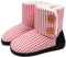 KuaiLu Womens Slipper Boots Knitted Winter Warm Comfy Memory Foam Ladies Bootie Slippers Women Comfort fluff Plush Faux Fur Lined Bedroom House Ankle Slippers Indoor Outdoor Rubber Red/White