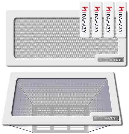 Cubiertas magnéticas de ventilación de suelo 30,5 x 14 cm, 2 Piezas cubierta de rejilla de ventilación de aire, Cubiertas de ventilación para el hogar, piso, techo, Registros de aire estándar, blanco