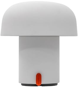Kooduu - Sensa Kleine Tragbare Tischlampe - Dimmbar, Kabellos, mit Akku und über USB aufladbar, im Vintage Look für das Wohnzimmer, Weiß