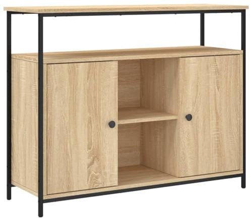 Buffet chêne sonoma 100x35x80 cm bois d ingénierie