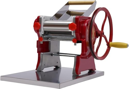 Macchina per pasta manuale in acciaio inox, fondo antiscivolo, con forbici e manovella per fare pasta fresca, lasagne e pasta lunga