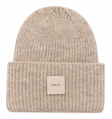Replay Damen Aw4245 Beanie-Mütze, 0103 Fog, Einheitsgröße EU