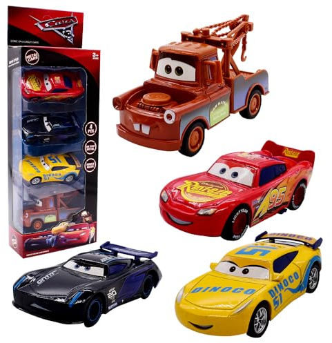 Cars Spielzeug Set Kinderidee Spielfahrzeuge Mini Spielzeugauto Cars Autos Spielzeug Kinder Rennen Auto Jungen Mädchen Kinderspielzeug Geburtsta für 3-12 Jahre Kinder 4 Stück